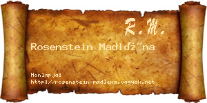 Rosenstein Madléna névjegykártya